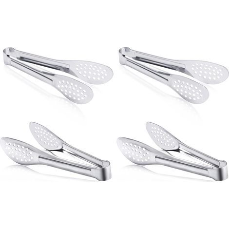 Juego de 4 pinzas para buffet, pinzas de servir de acero inoxidable de 18 cm (7 pulgadas) (1/5)