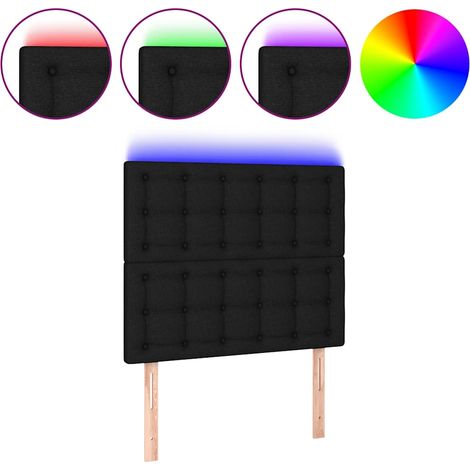 Maison Exclusive - Cabecero con luces LED tela negro 100x5x118/12 (1/5)