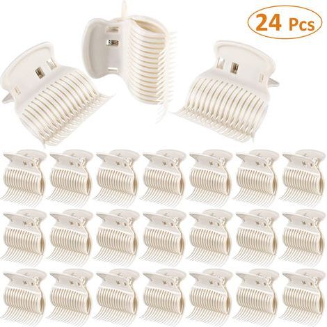 Lockenstabclips – Hitzebeständiger Kunststoff – Für Heiß- und Kaltlockenstäbe aller Größen bis 60 mm – 24er-Packung (1/5)