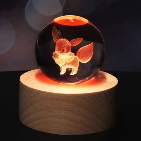 Veilleuse boule de cristal lumineuse 3D pour enfants avec base en bois et télécommande, 16 variations de couleurs, cadeau d'anniversaire de Noël pour enfants/amis/fans, dans une Boîte Cadeau- (1/5)