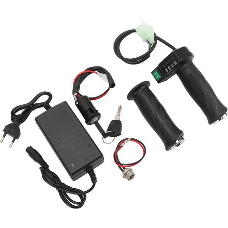 Chargeur à 4 vitesses avec poignée de direction réglable, verrou de porte électrique, port de charge pour vélo électrique, prise UE 100-240 V (1/5)