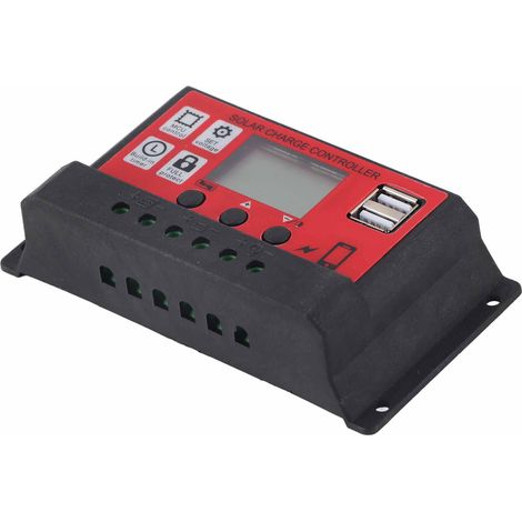 Régulateur de charge solaire intelligent 20A 12V/24V avec écran LCD pour panneau solaire et batterie (1/5)