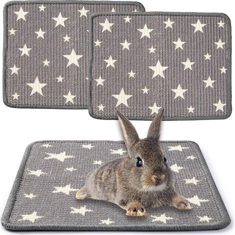 Rabbit Scratching Pad 40 x 30 cm Natural Sisal Scratching Mat for Rabbits Hamster Cats (Star) (1/5)