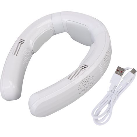 Ortviai Ventilateur Portatif pour Cou Réversible Frais/Chaud avec Technologie Semi-conducteur, Blanc, 3 Vitesses, Batterie 10000 mAh (1/5)
