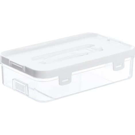 Boîte de rangement multifonctionnelle pour loisirs créatifs - Bac de rangement transparent avec couvercle - Facile à transporter et empilable - Idéal pour crayons, feutres et crayons de couleur (1/5)