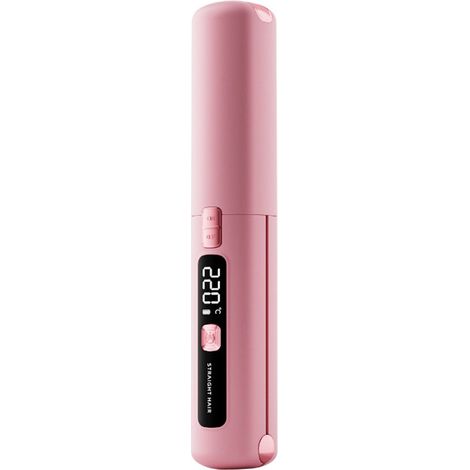 Plancha y rizador de pelo 2 en 1 - Plancha y rizador de pelo inalámbrico 2 en 1 - Plancha de pelo cerámica portátil - Ligera y compacta - Recargable por USB - Batería de 4500 mAh - Se calienta rápidam (1/5)