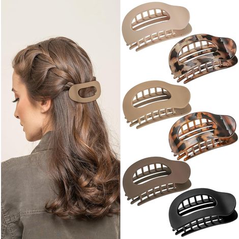 APEX Lot de 6 pinces à cheveux plates pour femmes, antidérapantes, maintien latéral fort, accessoires pour cheveux pour filles et femmes. (1/5)