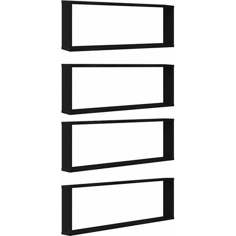 Maison Exclusive - Mensole Parete Cubo 4 pz Rovere Nero 100x15x30 cm Multistrato