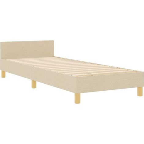 Struttura del letto con testiera Crema 80 x 200 cm Tessuto vidaXL (1/5)