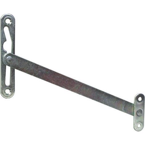 Ferco – Compas à soufflet pour fenêtre en bois – Acier argenté – Jeu en feuillure 12 mm – Dimensions 140 x 16 x 3 mm (1/2)