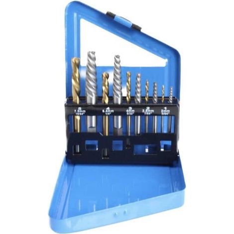 ESTRATTORI CONICI VITI SPEZZATE 10 PZ PRIGIONIERI PUNTE TRAPANO 2-7,5 MM 217sa