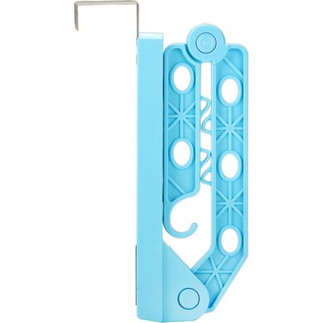Cintre de porte de voyage pliable, vêtements de bébé, serviettes, chaussettes, robes, pantalons, sacs, etc., cintre en plastique intelligent(bleu) (1/5)