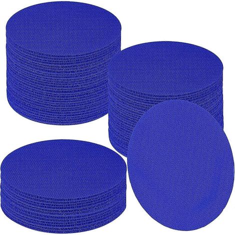 Lot de 30 pastilles de marquage pour tapis 100 mm ou 125 cm bleues idéales pour les jeux et l'apprentissage en classe en maternelle et en primaire. (1/5)