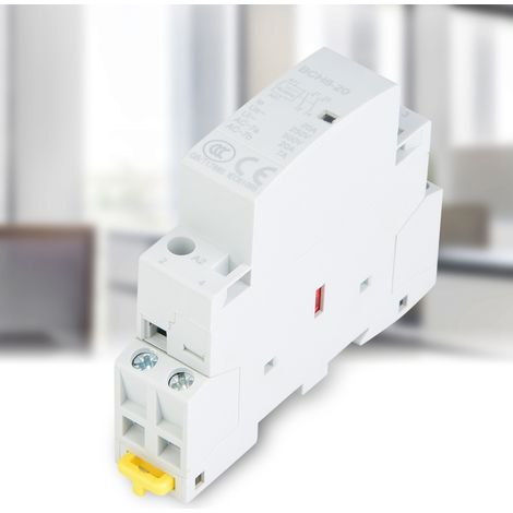 Contacteur secteur domestique 2P 20A 2NO 24V 220V/230V 50/60Hz pour montage sur rail DIN (1/5)