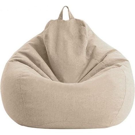Fodera lavabile per pouf, adatta anche a peluche e schiuma memory. Tessuto in morbido lino. Design ergonomico. Comodo divano per adulti e bambini (Kaki, 80 pezzi). (1/5)