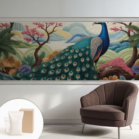 Papier peint intissé pour salon chambre à coucher peint imprimé pour mur - Colle incluse gratuite Beauté exotique 250x104 cm (1/5)