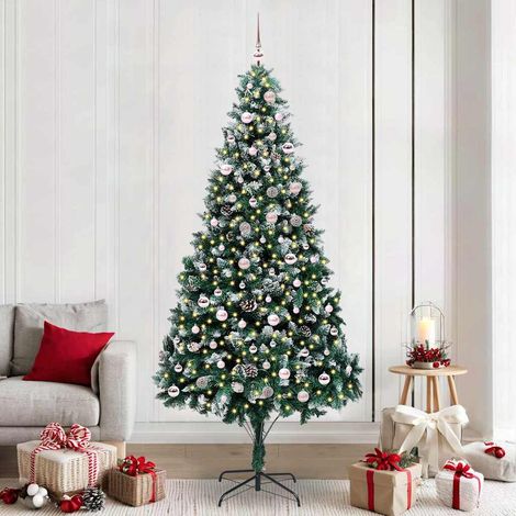 Künstlicher Weihnachtsbaum mit 300 LEDs mit Ständer Grün 240 cm