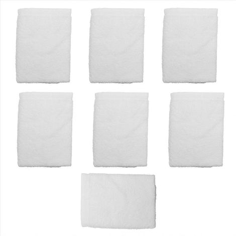 Lot de 7 serviettes coton blanc el Quality doux Face essuie principal 30X 30cm (1/5)