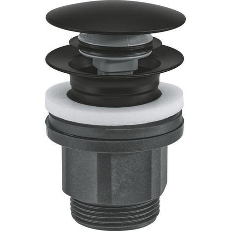 Grohe – Bonde de lavabo noir mat pour trop-plein – Couvercle amovible et fermable – 1024642430