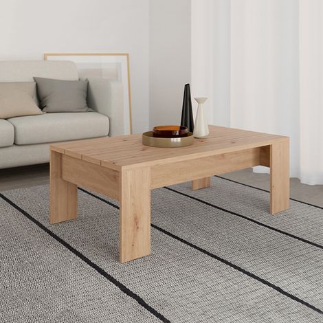 Mesa de Centro Bertona, Forma Rectangular, Tablero Marrón, Estructura Roble Nudos, 120x67x43h cm Marrón Roble Nudos (1/5)
