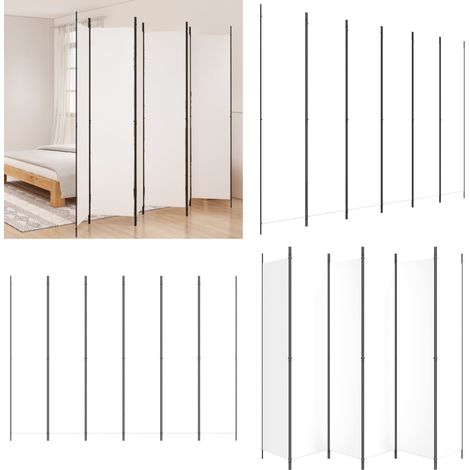 6-tlg. Paravent Weiß 300x220 cm Stoff - Paravent - Raumteiler - Zimmerabtrennung - Sichtschutz - Wohnraumgestaltung - Home & Living (1/5)