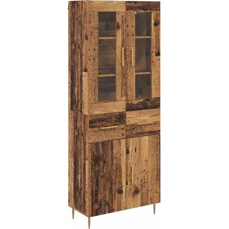 Maison Exclusive - Aparador alto con cajón 2 pcs Madera vieja Mad