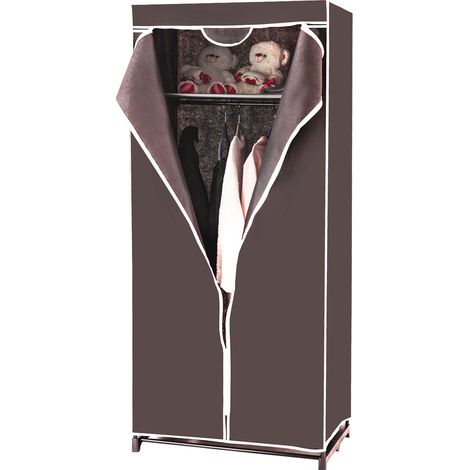 Armadio contenitore 75 x 50 x 170 cm grande capacità design semplice tessuto non tessuto marrone 200010305