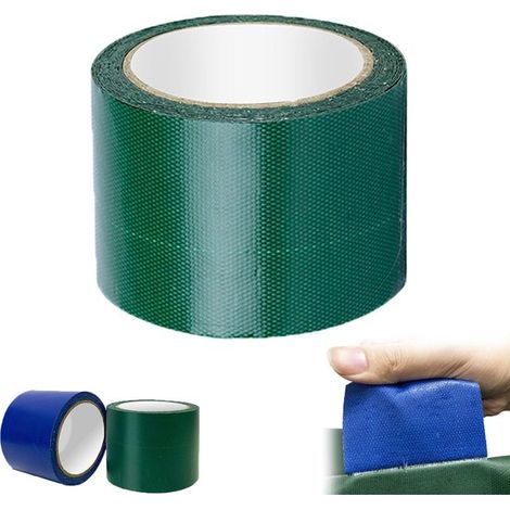 Cinta de reparación de lona de 5 m x 8 cm para lonas. Parches de polietileno para lonas de camiones, toldos y cortinas - Verde (1/5)