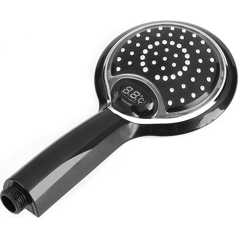Douche à main LED 3 couleurs, pommeau de douche numérique avec affichage température, salle de bain, indicateur thermique, tête de douche à jet réglable (1/5)