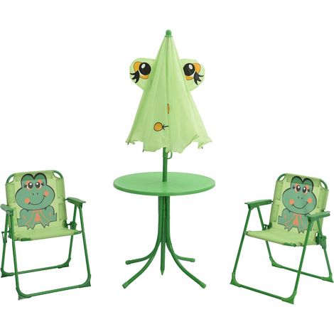 Maison Exclusive - Set da Bistrot da Giardino per Bambini con Ombrellone Verde