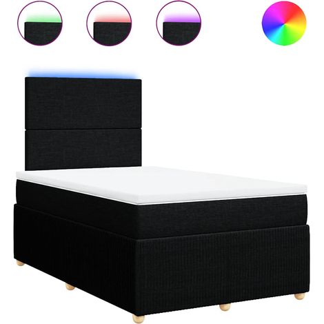 Maison Exclusive - Sommier à lattes de lit avec matelas noir 120x190 cm tissu (1/5)