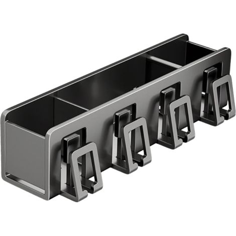 Support Brosse à Dents Mural sans Perçage Aluminium Organisateur Salle De Bain Pratique Rangement Compact pour Gobelet Et Brosses Fixation Facile (1/5)