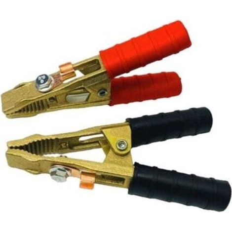Kit di morsetti professionali in ottone da 2 pezzi per batteria o avviamento di emergenza (+ e -) 250B, morsetti per avviamento di emergenza o batteria (1/4)