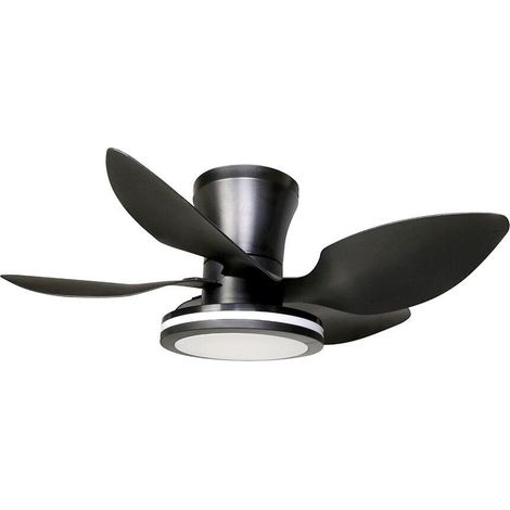 Ventilateur Plafonnier Moderne avec Lumière LED, Télécommande et Éclairage Réglable-Noir (1/4)