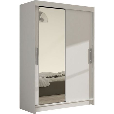 Armario Closico Pacron VI, Blanco, 200x120x58cm, Puertas de armario: Correderas, Número de estantes: 5