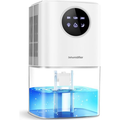 Weißer, schimmelresistenter Luftentfeuchter, 1700 ml, 22,5 W, umweltfreundlich und leise, mit 7-farbiger LED-Beleuchtung, Timer und automatischer Abschaltung. Geeignet für Schlafzimmer, Badezimmer und (1/5)