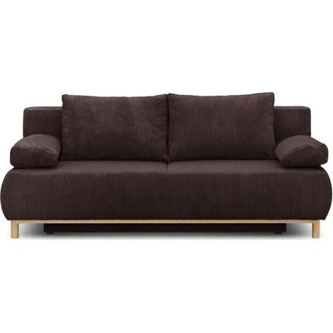 Mika Schlafsofa Samt Dunkelbraun 192 cm