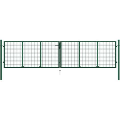 Portail en treillis de jardin Acier 400x100 Vert (1/5)