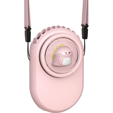 Nackenventilator, tragbar, handlich, kleiner Mini-Ventilator, luftgekühlter Handventilator (rosa Dinosaurier) (1/5)