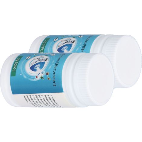 Lot de 2 flacons de pastilles de chlore effervescentes pour piscine, nettoyant multifonction pour l'eau du bassin, purification de l'eau (emballage en sachet OPP). (1/5)