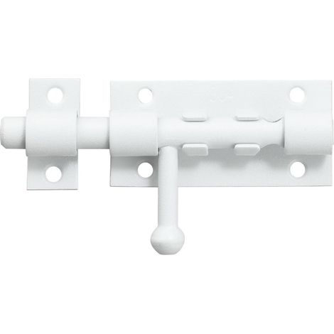 Verrou de porte en acier inoxydable 24cm Blanc avec vis pour portail de jardin, fenêtre, clôture