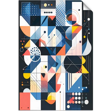 Selbstklebendes Poster – Wandsticker Abstraktion im Bauhaus-Stil 20x30 cm (1/3)