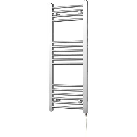 Zennor - Chrome Electric Towel Rail H1000mm x W400mm Curved 200w Standard (1/3)