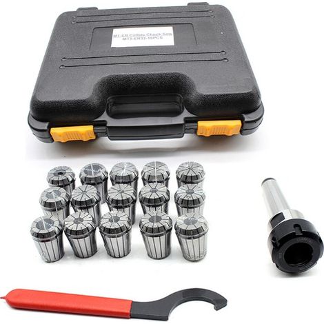 MT3 M12 ER32 CNC Collet Chuck Morse Taper Holder w/ 15pcs ER32 Spring Collets (1/5)