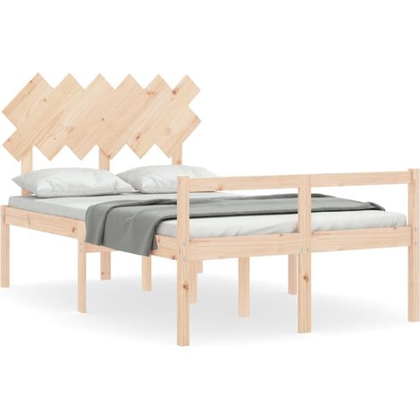 Maison Exclusive - Seniorenbett mit Kopfteil 120x200 cm Massivhol