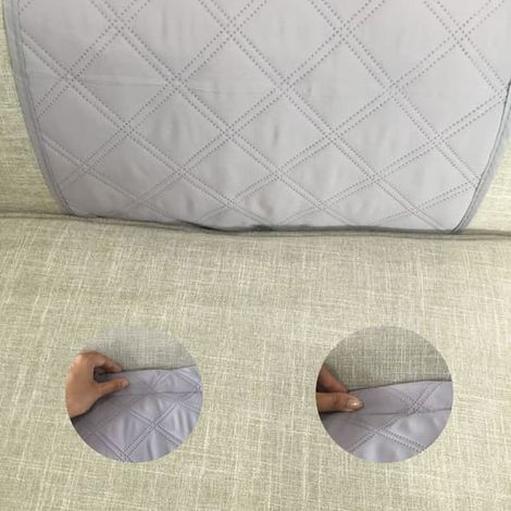 Sac de rangement antidérapant pour accoudoir de canapé avec 5 poches, sac de rangement pour télécommande (88,9 x 31,5 cm, beige) [TT]