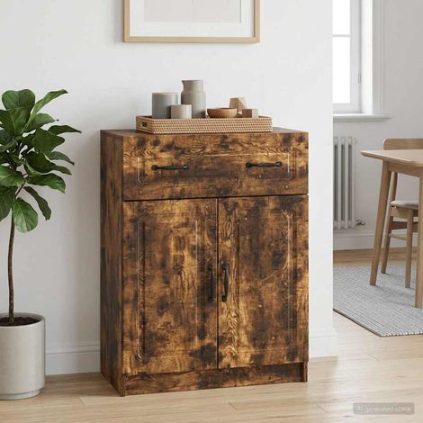 vidaXL Sideboard Smoked Oak 66 x 34.5 x 87 cm Engineered Wood (1/5)
