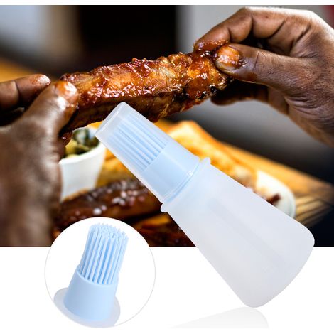 2er-Set Küchen-Silikon-Grillöl-Honigflaschenpinsel, Koch-, Back- und BBQ-Werkzeug, Blau (1/5)