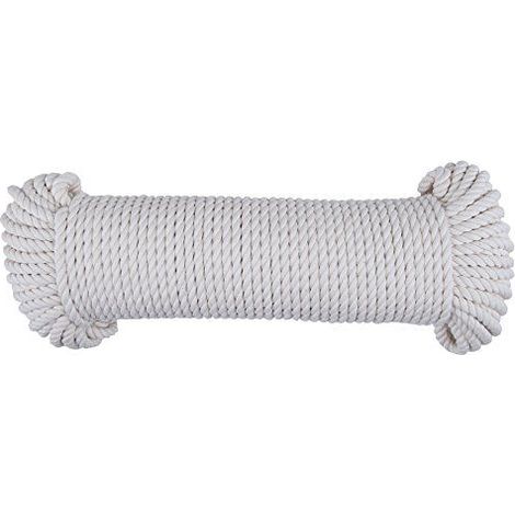 CON : P Ficelle coton 5 mm x 50 m, resistant aux UV, 1 piece, blanc naturel, b34181 (1/2)