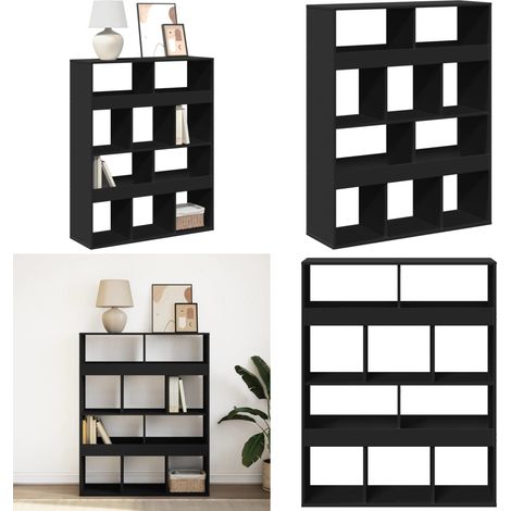 vidaXL Bibliothèque noir 100x33x125,5 cm bois d'ingénierie (1/5)